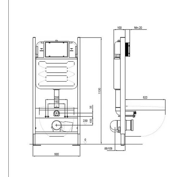 Инсталляция с подвесным безободковым унитазом Jacob Delafon Bastille EDAB103-00, сиденье с тонкой крышкой микролифт - фото 5