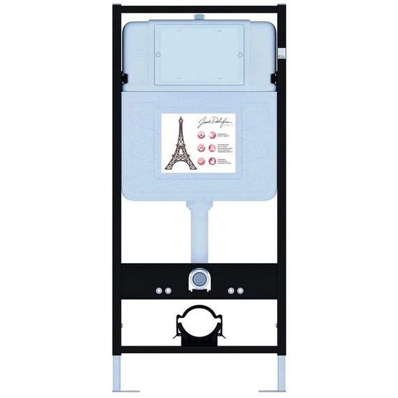 Инсталляция с подвесным безободковым унитазом Jacob Delafon Struktura EDE103-BL, сиденье с крышкой микролифт - фото 2