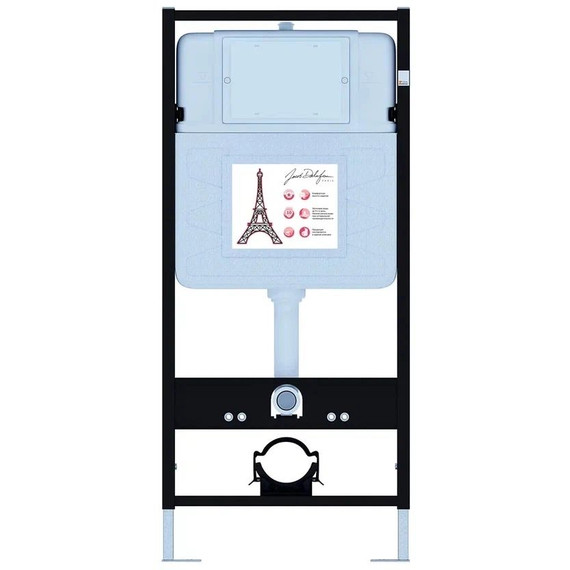 Инсталляция с подвесным безободковым унитазом Jacob Delafon Odeon Rive Gauche EDR103-00, сиденье с тонкой крышкой микролифт - фото 2