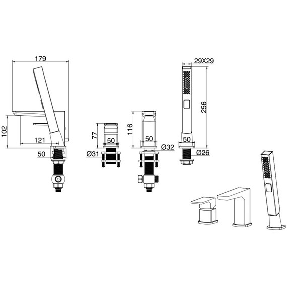 Смеситель для ванны Allen Brau Infinity 5.21008-00 - фото 10
