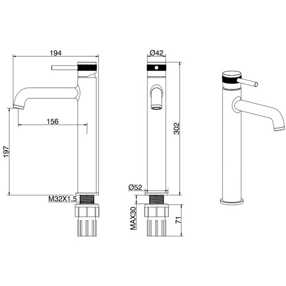 Смеситель для раковины высокий Allen Brau Priority 5.31002-00 - фото 9