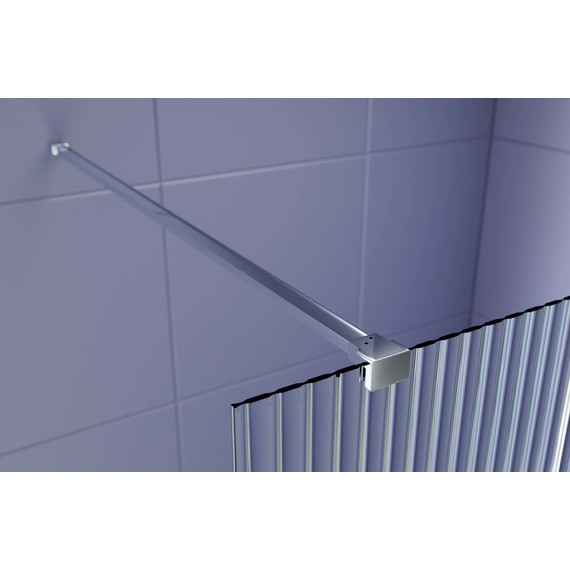 Душевая перегородка Aquatek Walk in 90 см AQ.WI.090.2CH (стекло 8 мм) с кронштейном в комплекте, серебро/матовое - фото 2