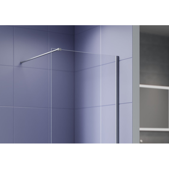 Душевая перегородка Aquatek Walk in 120 см AQ.WI.120.1GM (стекло 8 мм) с кронштейном в комплекте, оружейная сталь/прозрачное - фото 2