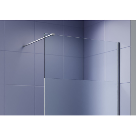 Душевая перегородка Aquatek Walk in 100 см AQ.WI.100.3GM (стекло 8 мм) с кронштейном в комплекте, оружейная сталь/матовое - фото 2