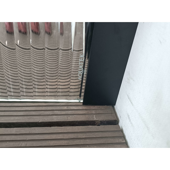 Душевая перегородка Aquatek Walk in 90 см AQ.WI.090.2BL (стекло 8 мм) с кронштейном в комплекте, чёрный матовый/матовое - фото 2