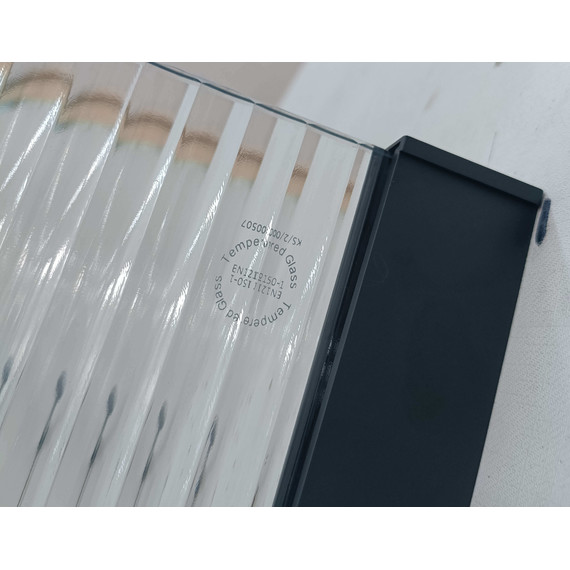 Душевая перегородка Aquatek Walk in 90 см AQ.WI.090.2BL (стекло 8 мм) с кронштейном в комплекте, чёрный матовый/матовое - фото 4