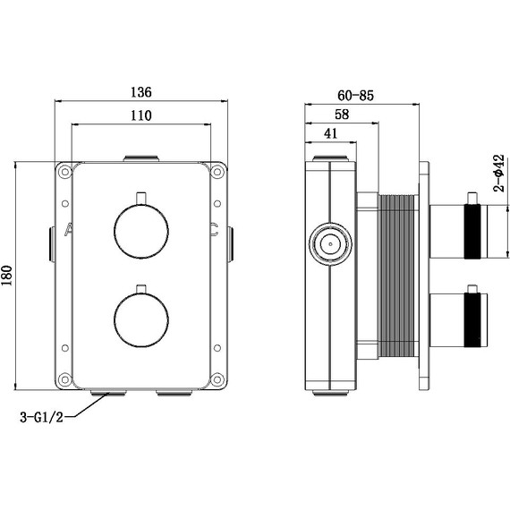 Смеситель для душа с термостатом Allen Brau Priority 5.31113-31 (со скрытой частью) чёрный матовый - фото 4