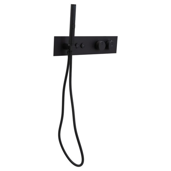 Смеситель для душа с термостатом Allen Brau Liberty 5.33010-31 (со скрытой частью) чёрный матовый - фото 