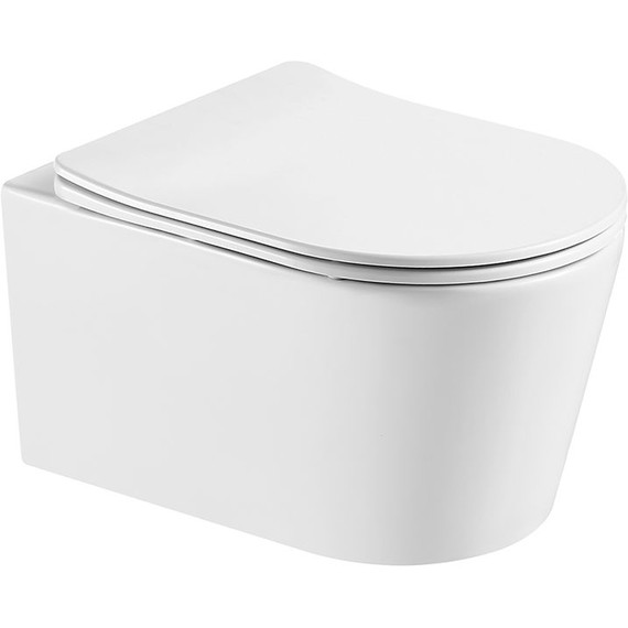 Инсталляция с подвесным унитазом комплект: Aquatek INS-0000012 с подвесным безободковым унитазом Оберон AQ1363WT-00 сиденье микролифт (Система смыва торнадо) - фото 2