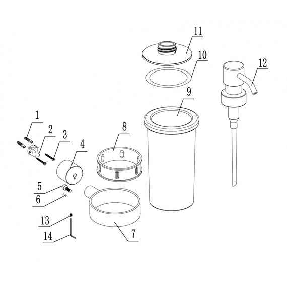 Дозатор для жидкого мыла Abber Osten 316 AA185A9BGG, цвет оружейная сталь брашированная - фото 3