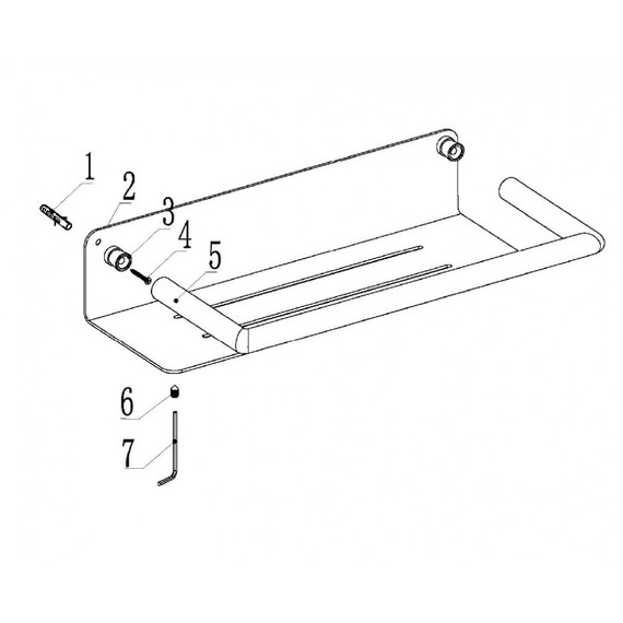 Полка прямоугольная ABBER Osten 316 AA1862BGG, цвет оружейная сталь брашированная - фото 3