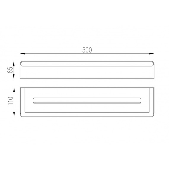 Полка прямоугольная ABBER Osten 316 AA1863BGG, цвет оружейная сталь брашированная - фото 2