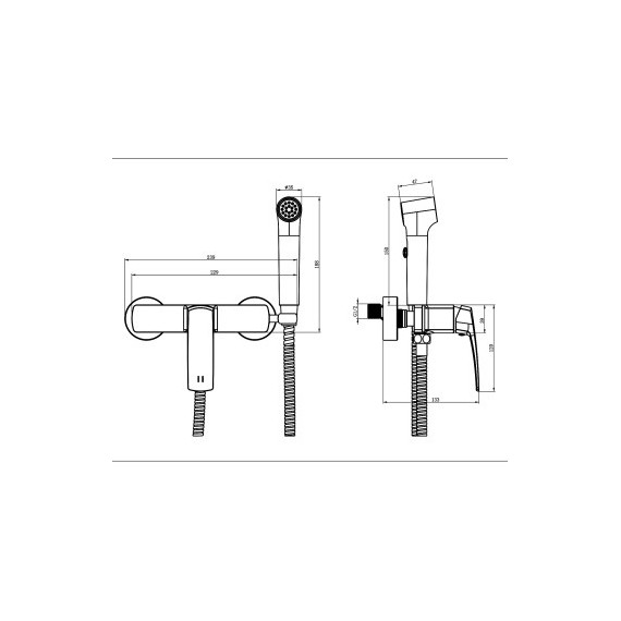 Набор для гигиенического душа Azario Conda AZ-K2511MG, золото матовое - фото 6