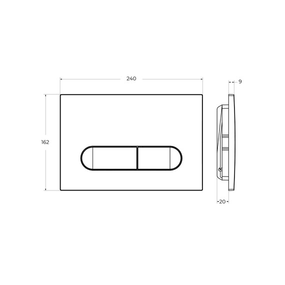 Кнопка смыва Cezares Liner LINER-BTN-NOP, чёрный матовый - фото 2