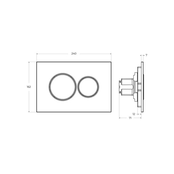 Кнопка смыва Cezares Pneumatic PN1-BTN-BORO, брашированное золото - фото 2