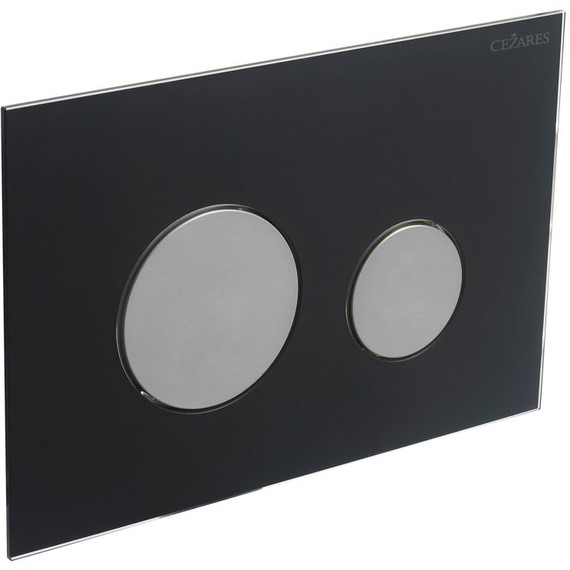 Кнопка смыва Cezares Lux LUX-GN-01-C, хром/чёрное стекло - фото 2