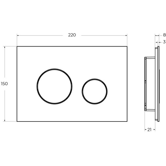 Кнопка смыва Cezares Lux LUX-GN-01-C, хром/чёрное стекло - фото 4