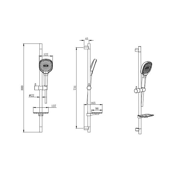 Душевой гарнитур Aquatek Вега AQ2031BGM, оружейная сталь - фото 4