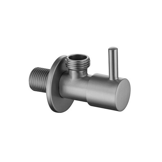 Вентиль угловой Aquatek AQ2450BGM, оружейная сталь - фото 