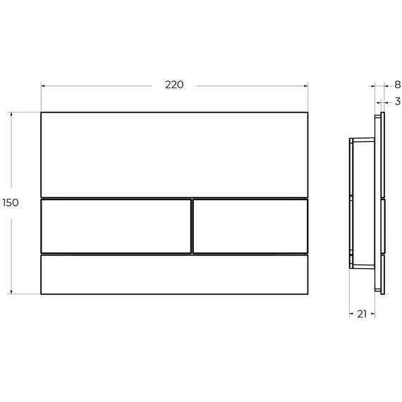 Кнопка смыва Cezares Lux LUX-GN-1-BORO, брашированное золото/чёрное стекло - фото 4