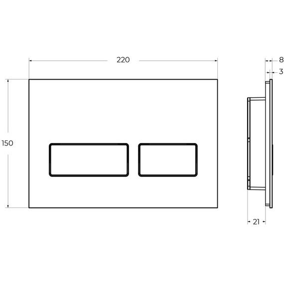 Кнопка смыва Cezares Lux LUX-GN-2-BORO, брашированное золото/чёрное стекло - фото 4