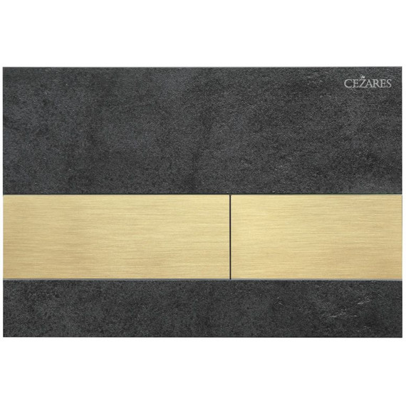 Кнопка смыва Cezares Lux LUX-PN-BORO, чёрный/брашированное золото - фото 