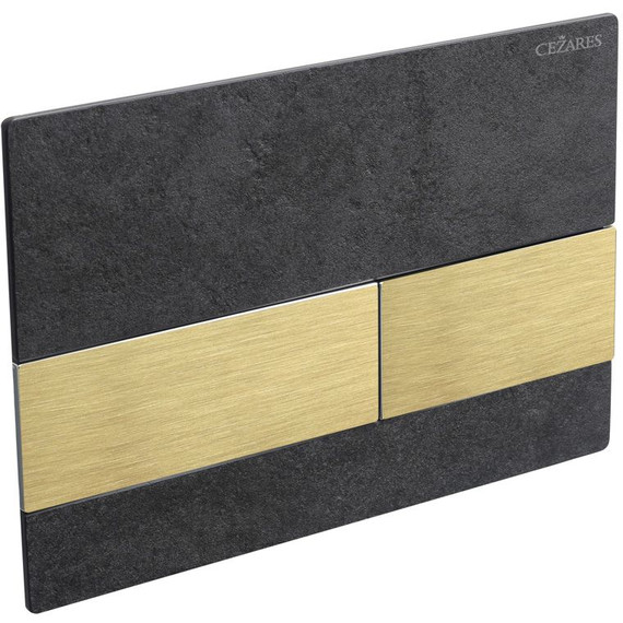 Кнопка смыва Cezares Lux LUX-PN-BORO, чёрный/брашированное золото - фото 2