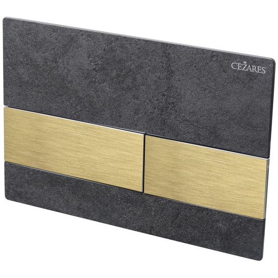Кнопка смыва Cezares Lux LUX-PN-BORO, чёрный/брашированное золото - фото 3