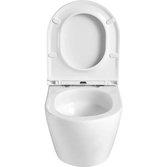 Инсталляция с подвесным унитазом комплект: TECEbase 2.0 9400412 с подвесным безободковым унитазом Azario Grado AZ-0046-UQ3 сиденье микролифт, крепление, кнопка смыва хром глянцевый (Система смыва торнадо) - фото 7