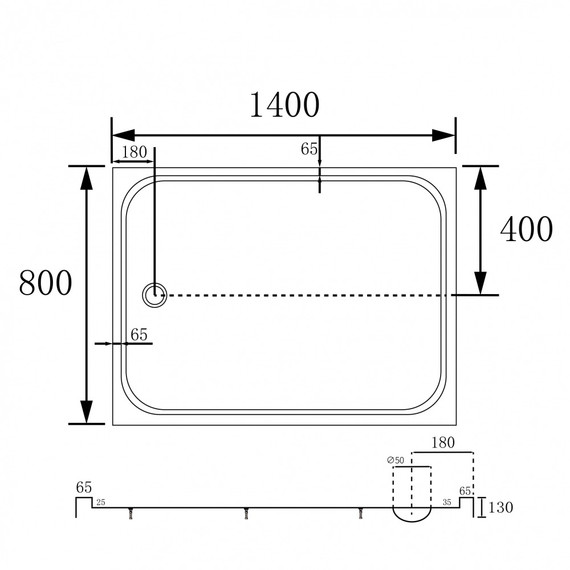 Поддон акриловый Abber 140x80 см AD3C148 - фото 9