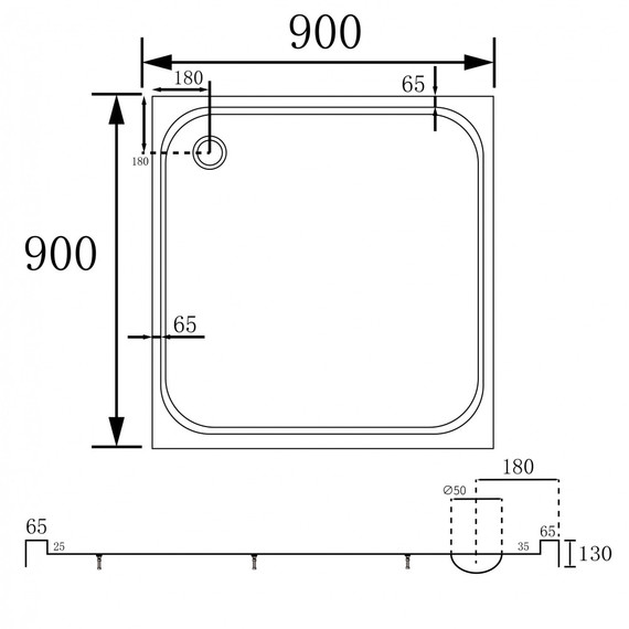 Поддон акриловый Abber 90x90 см AD3D090 - фото 9