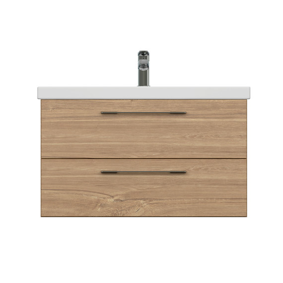 Тумба подвесная с раковиной Cersanit Lara 80 см A63416, орех - фото 20