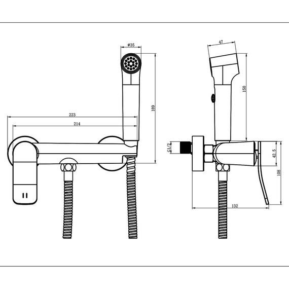 Набор для гигиенического душа Azario Escaro AZ-K2574BN, сатин - фото 5