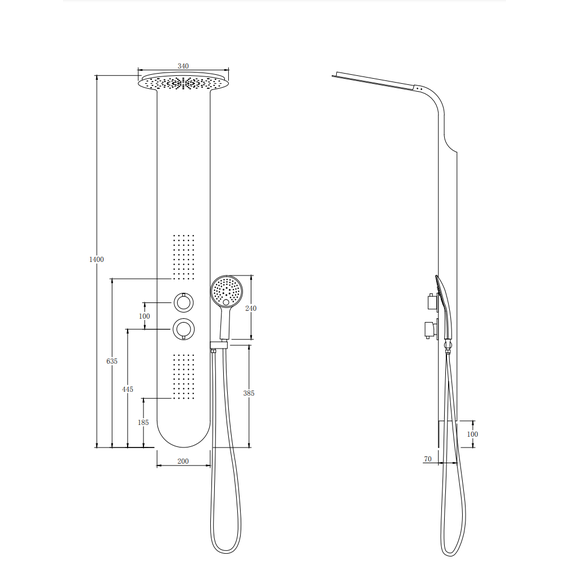 Гидромассажная панель Taliente ТА-G-A03Bb, черный матовый - фото 4