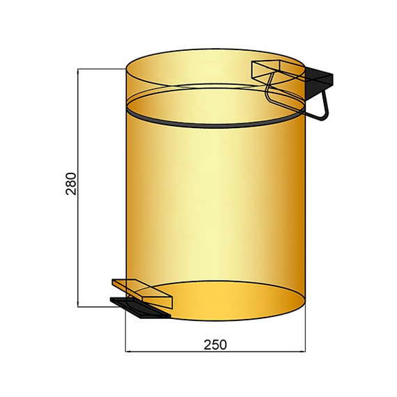 Ведро для мусора с педалью Boheme Uno 10426-G, цвет золото - фото 2