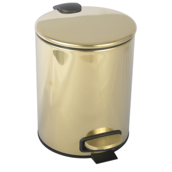 Ведро для мусора с педалью Boheme Uno 10426-G, цвет золото - фото 