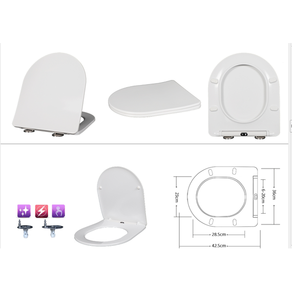 Унитаз подвесной безободковый Taliente Amato AM25010 Grigio с крышкой микролифт, серый, Цвет производителя: серый - фото 6