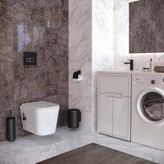 Унитаз-биде подвесной Taliente Correto CR25200 SMnero с крышкой микролифт - фото 4