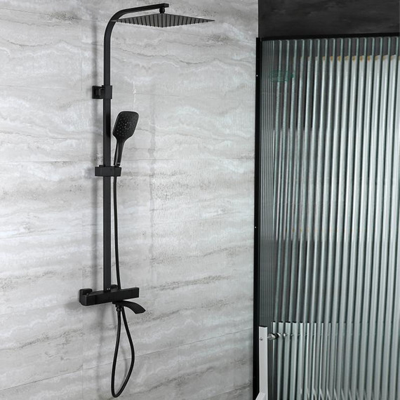 Душевая стойка с термостатом Gappo G2407-60, черный - фото 2