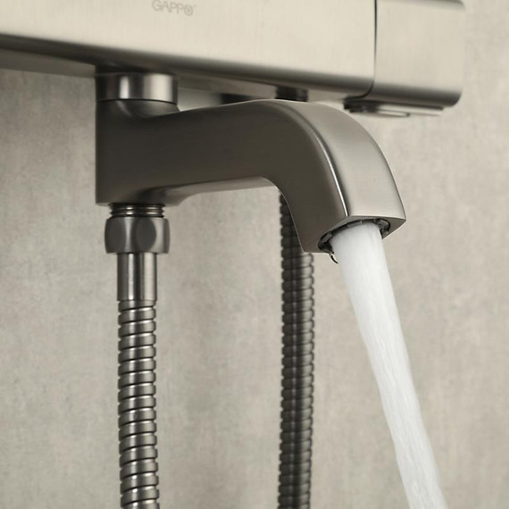 Душевая стойка с термостатом Gappo G2491-9, оружейная сталь, Цвет производителя: оружейная сталь - фото 27