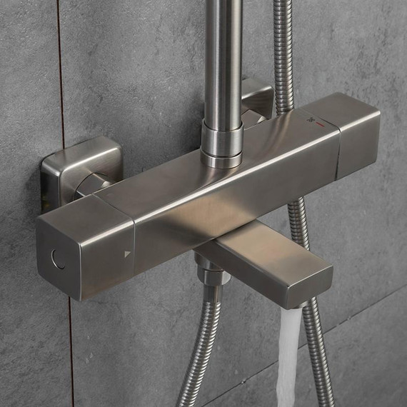 Душевая стойка с термостатом Gappo G2499-40, сатин - фото 3