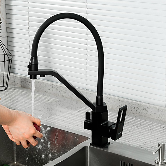 Смеситель для кухни Gappo G4317-6, черный - фото 11