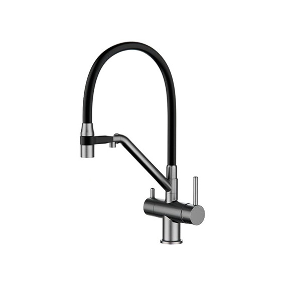 Смеситель для кухни Gappo G4398-89, оружейная сталь/чёрный - фото 