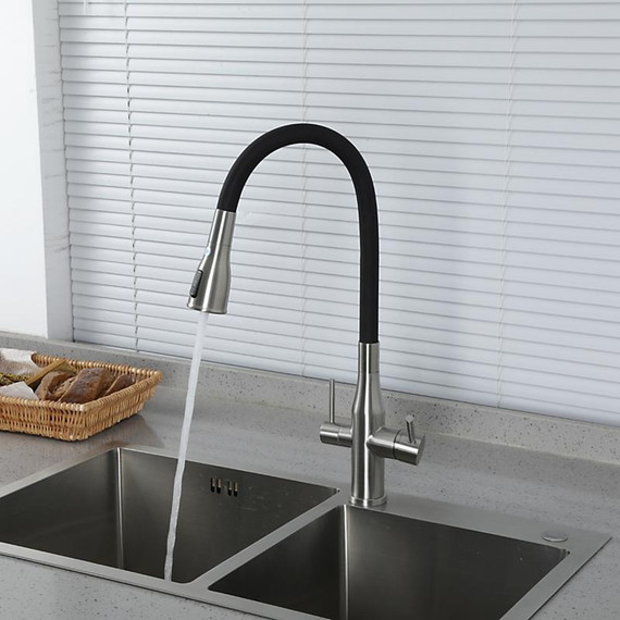 Смеситель для кухни Gappo G4399-65, сатин/черный - фото 20