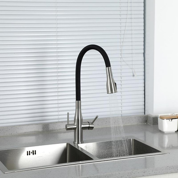 Смеситель для кухни Gappo G4399-65, сатин/черный - фото 9