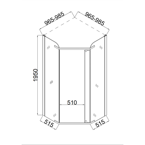 Душевое ограждение Taliente 100x100 см TA-10103-1CP, хром/прозрачное - фото 4