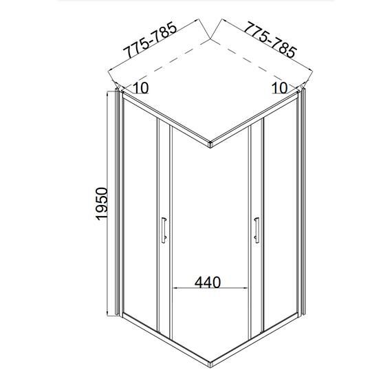 Душевое ограждение Taliente 80x80 см TA-08082-1CB, чёрный/прозрачное - фото 4