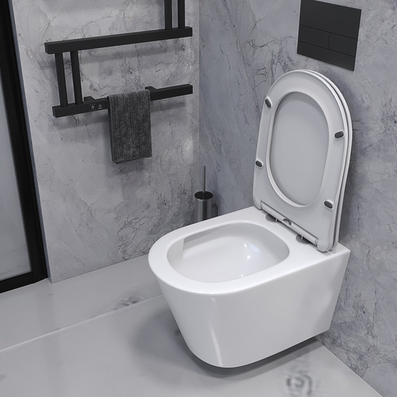 Унитаз подвесной безободковый Taliente Altamarea T3 AL65003 с крышкой микролифт (система смыва Торнадо) - фото 6