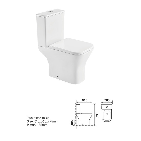 Унитаз-компакт безободковый Taliente Elegante Vortex EL45055 с крышкой микролифт (система смыва Торнадо) - фото 4