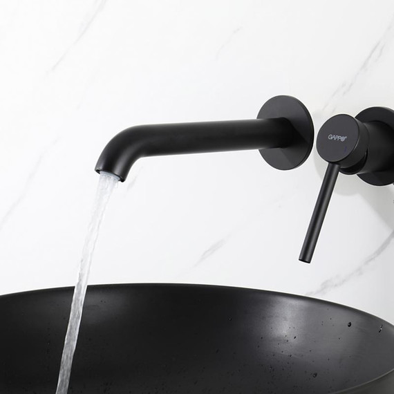 Смеситель для раковины настенный Gappo G06-6 G1206-6, чёрный, Цвет производителя: чёрный - фото 10